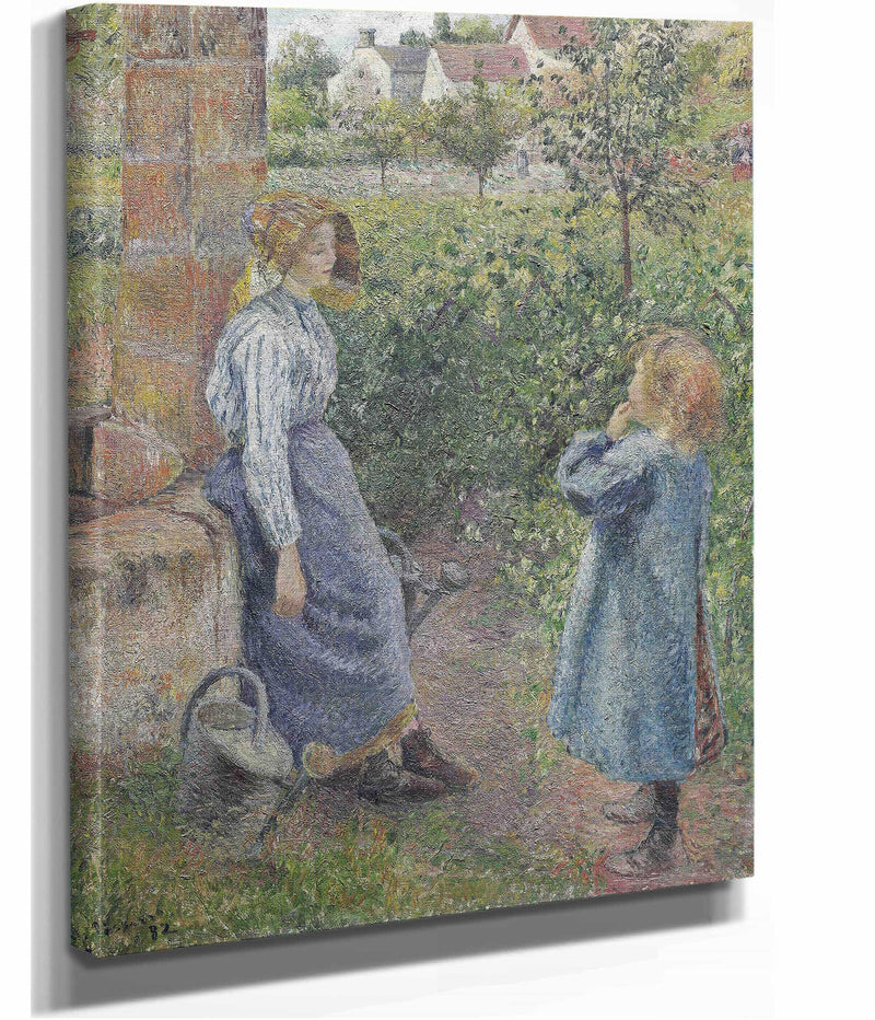 Woman And Child At The Well by Camille Pissarro