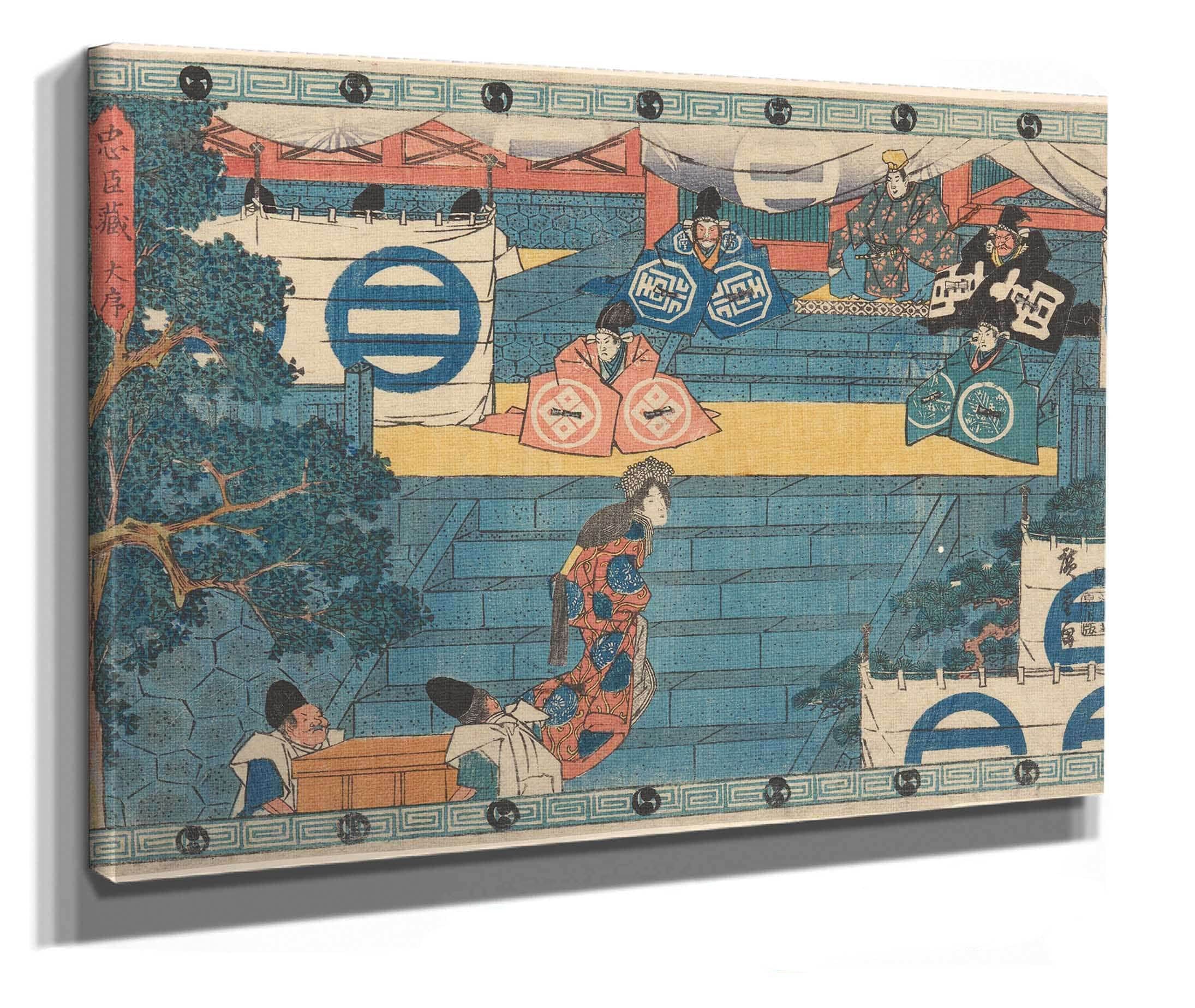 Woman And Treasure Bearers Kaoya And Of Helmets by Ando Hiroshige