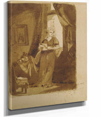 Woman At A Window From Sketchbook   by Thomas Sully