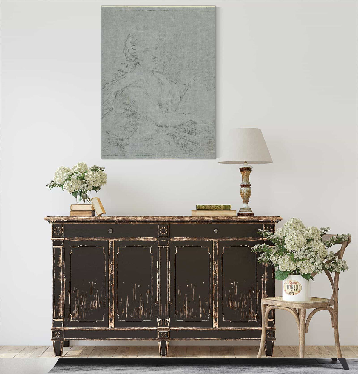 Woman At Spinet by Angelica Kauffmann