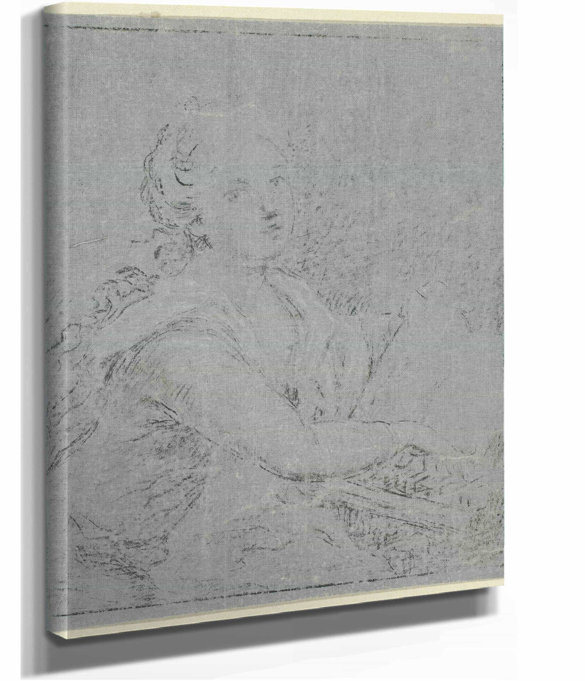 Woman At Spinet by Angelica Kauffmann