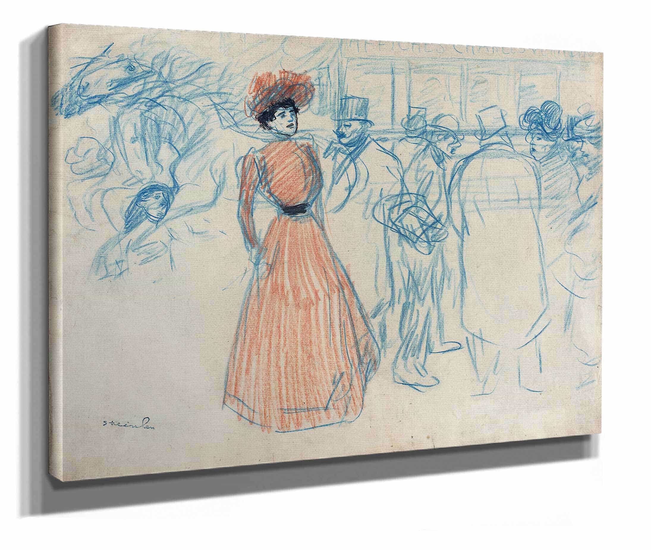 Woman At The Bus Stop by Theophile Alexandre Steinlen