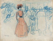 Woman At The Bus Stop by Theophile Alexandre Steinlen
