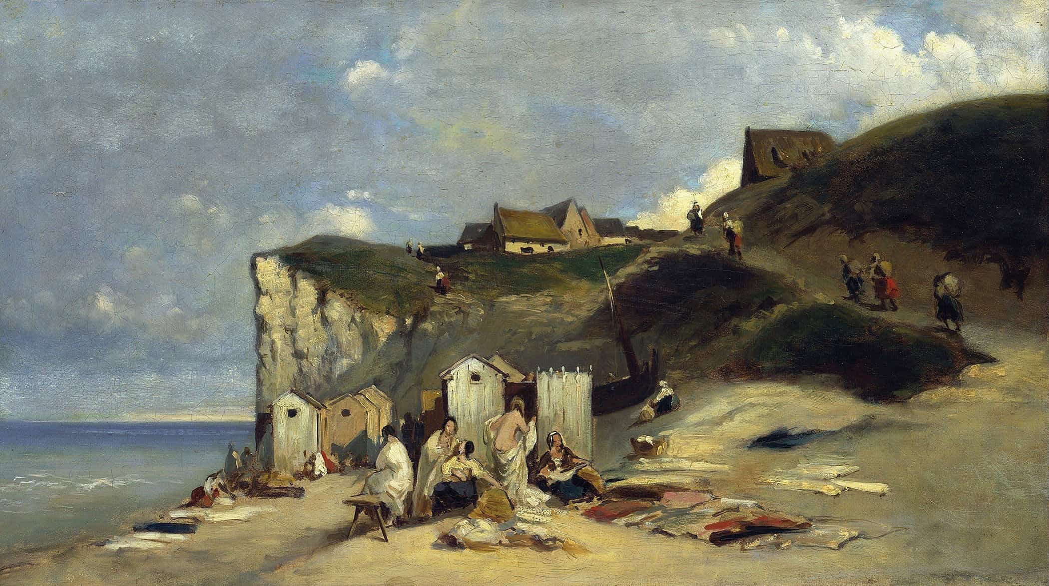Woman Bath In Dieppe I by Carl Spitzweg