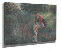 Woman Bathing Her Feet In A Brook by Camille Pissarro