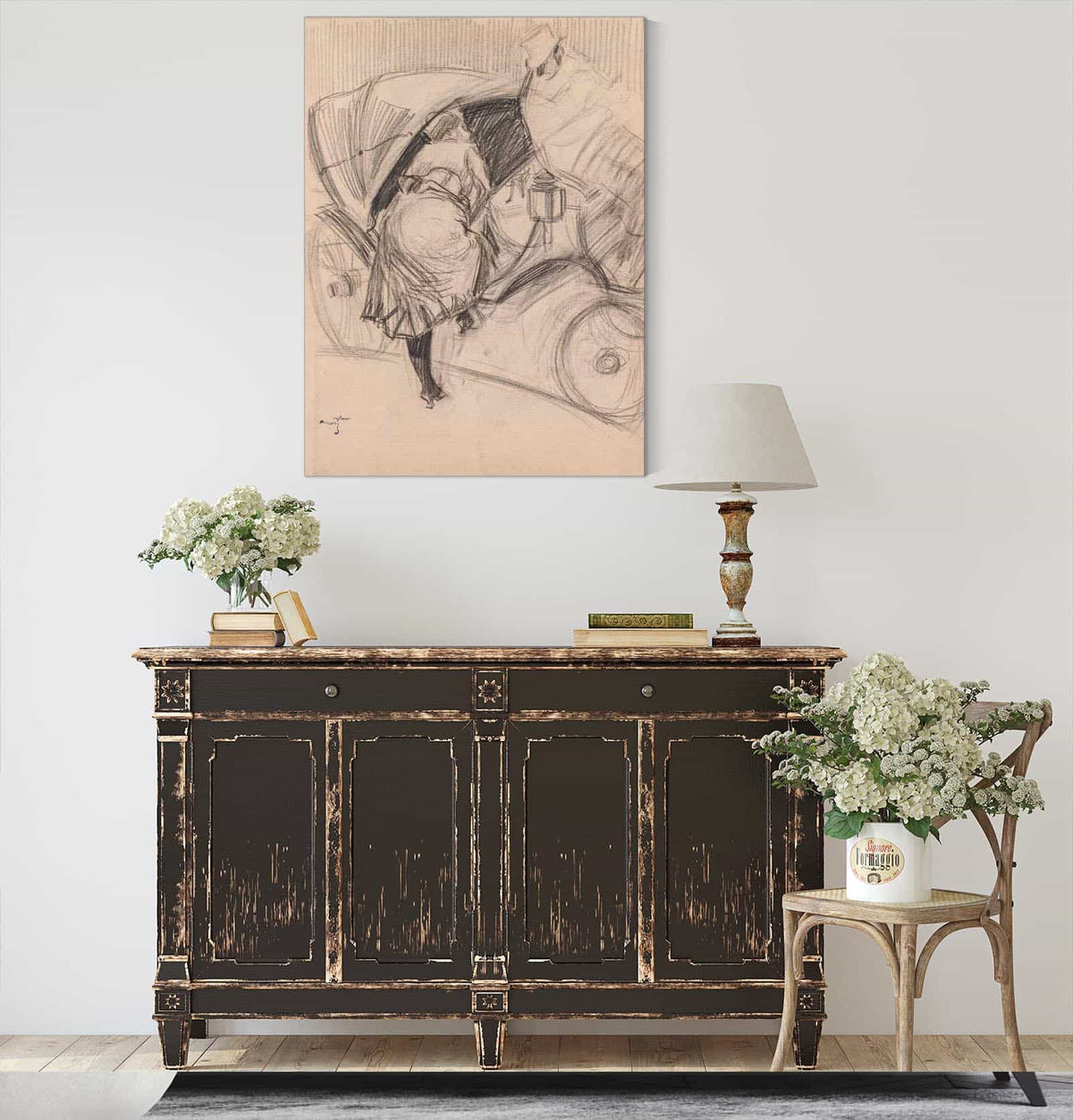 Woman Entering A Fiacre Recto Late S by Jean Louis Forain