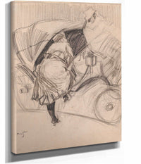 Woman Entering A Fiacre Recto Late S by Jean Louis Forain