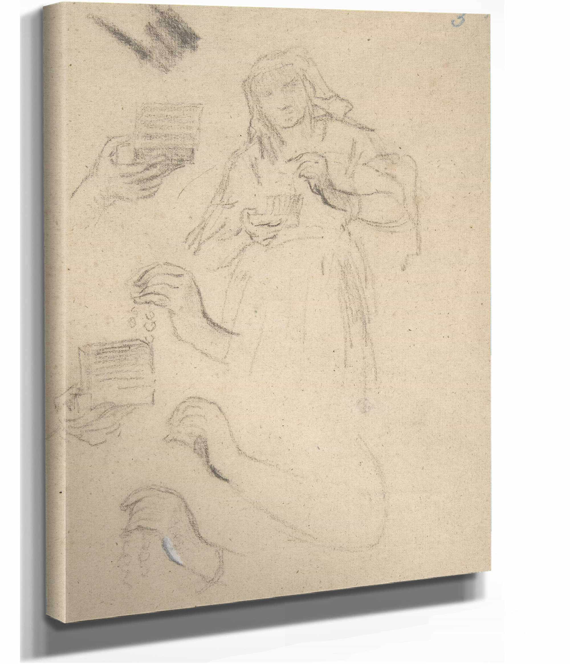 Woman Holding An Open Jewelry Box   by Narcisse Virgile Diaz De La Pena