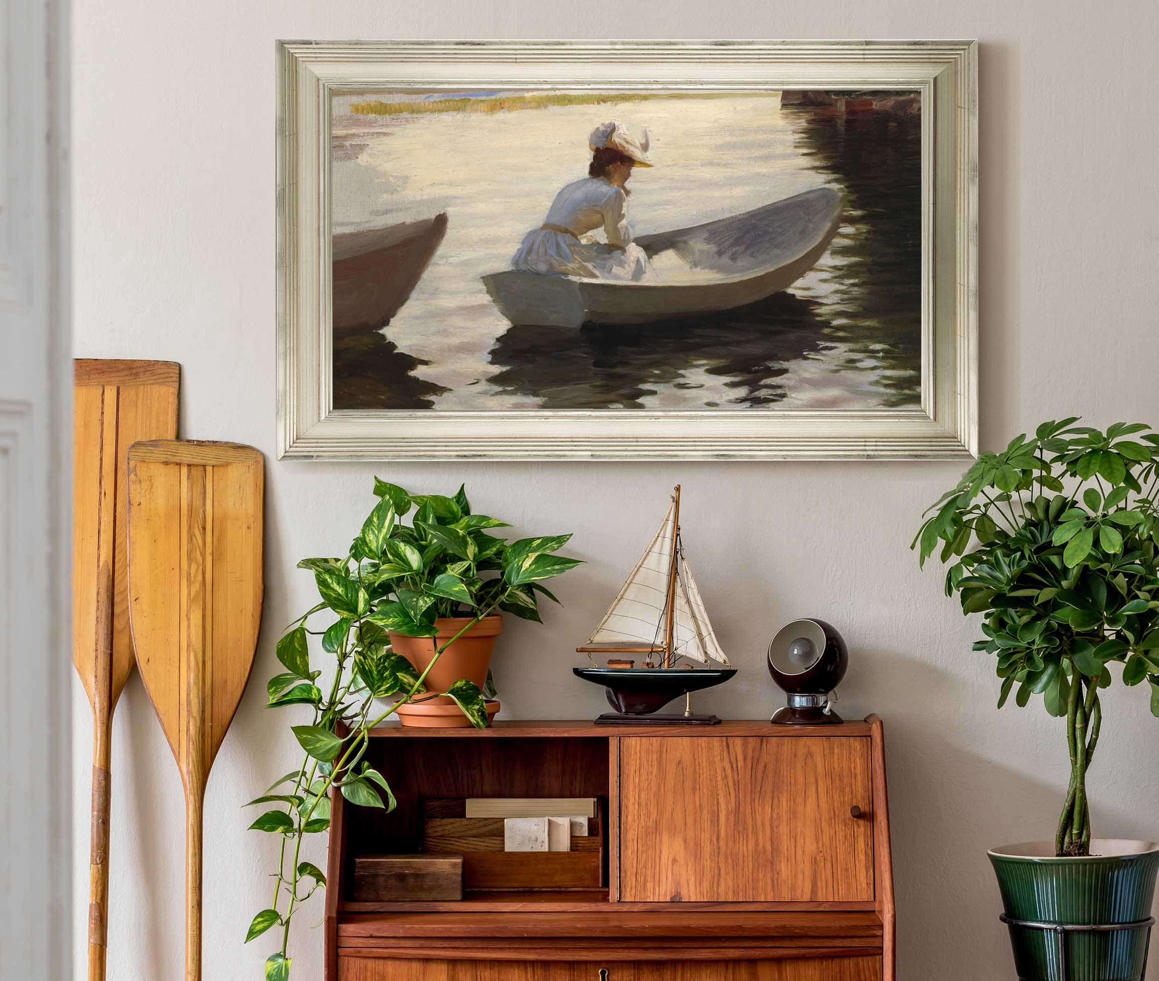 Woman In A Boat By Albert Edelfelt