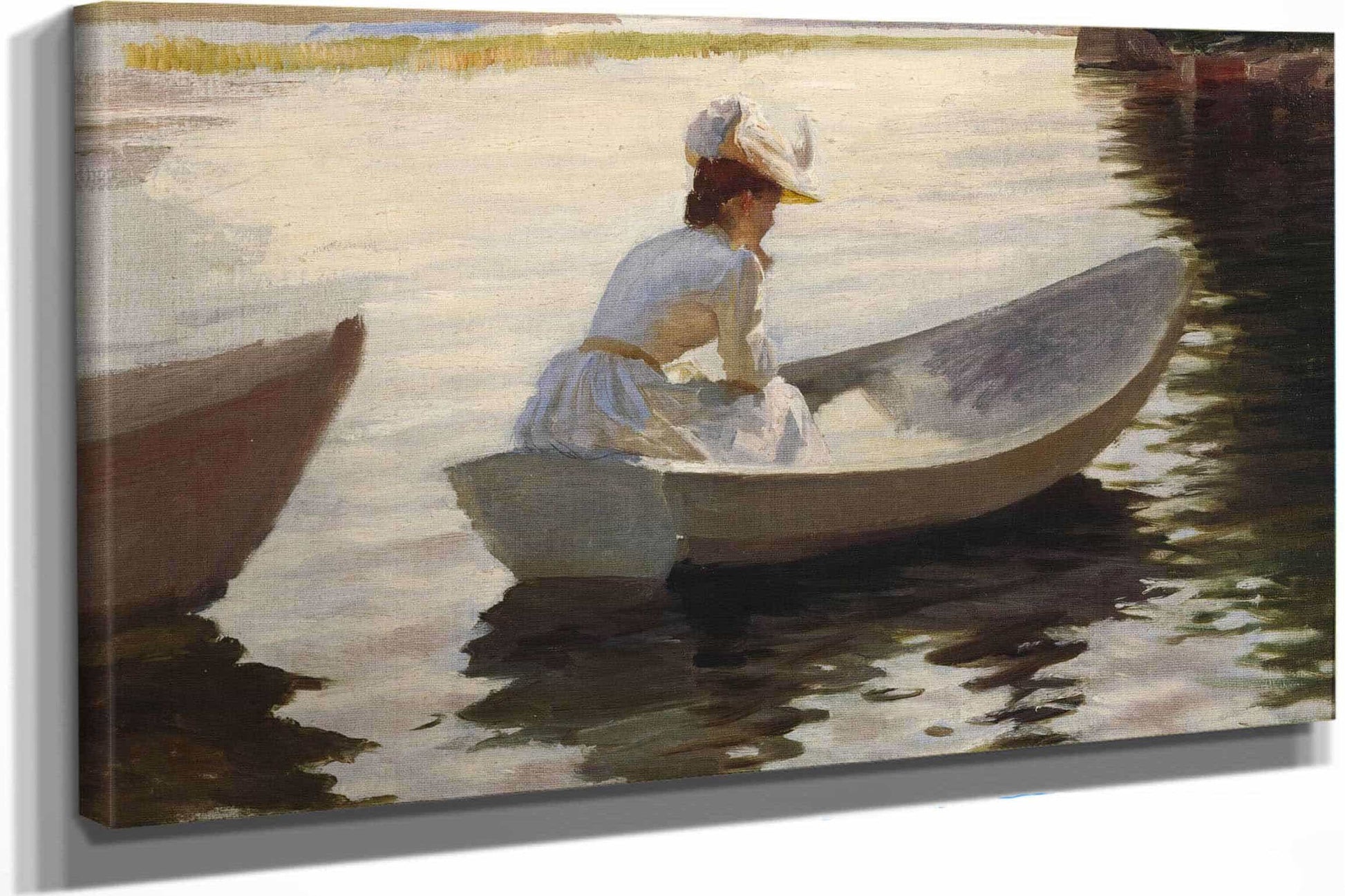 Woman In A Boat By Albert Edelfelt