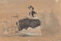 Woman In A Crinoline On The Beach Of Trouville by Eugene Boudin