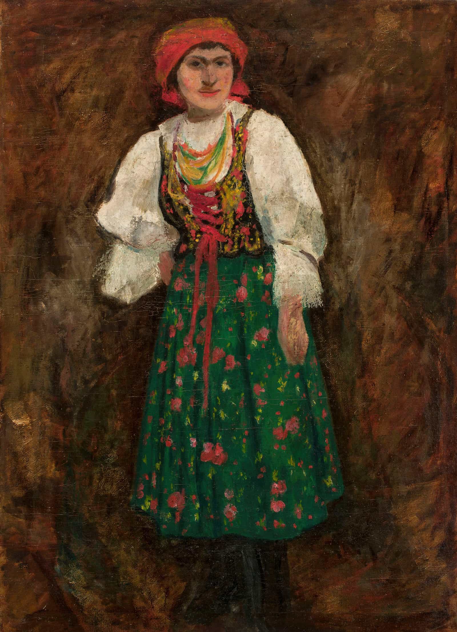 Woman In A Krakow Folk Costume by Tadeusz Makowski