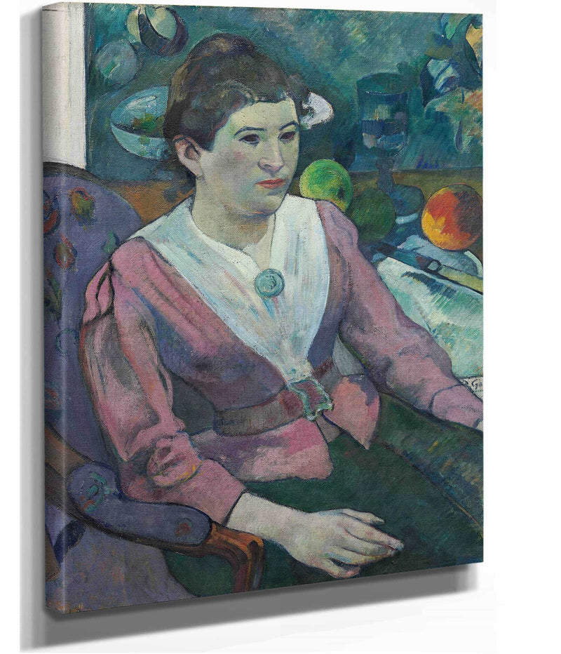 Woman In Front Of A Still Life By Cezanne by Paul Gauguin