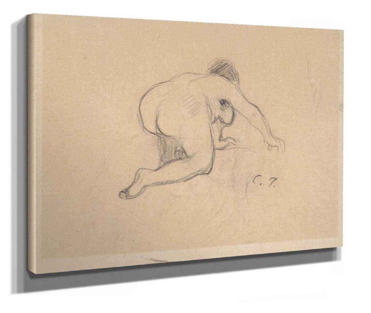 Woman Kneeling Mid To Late Th Century by Camille Pissarro