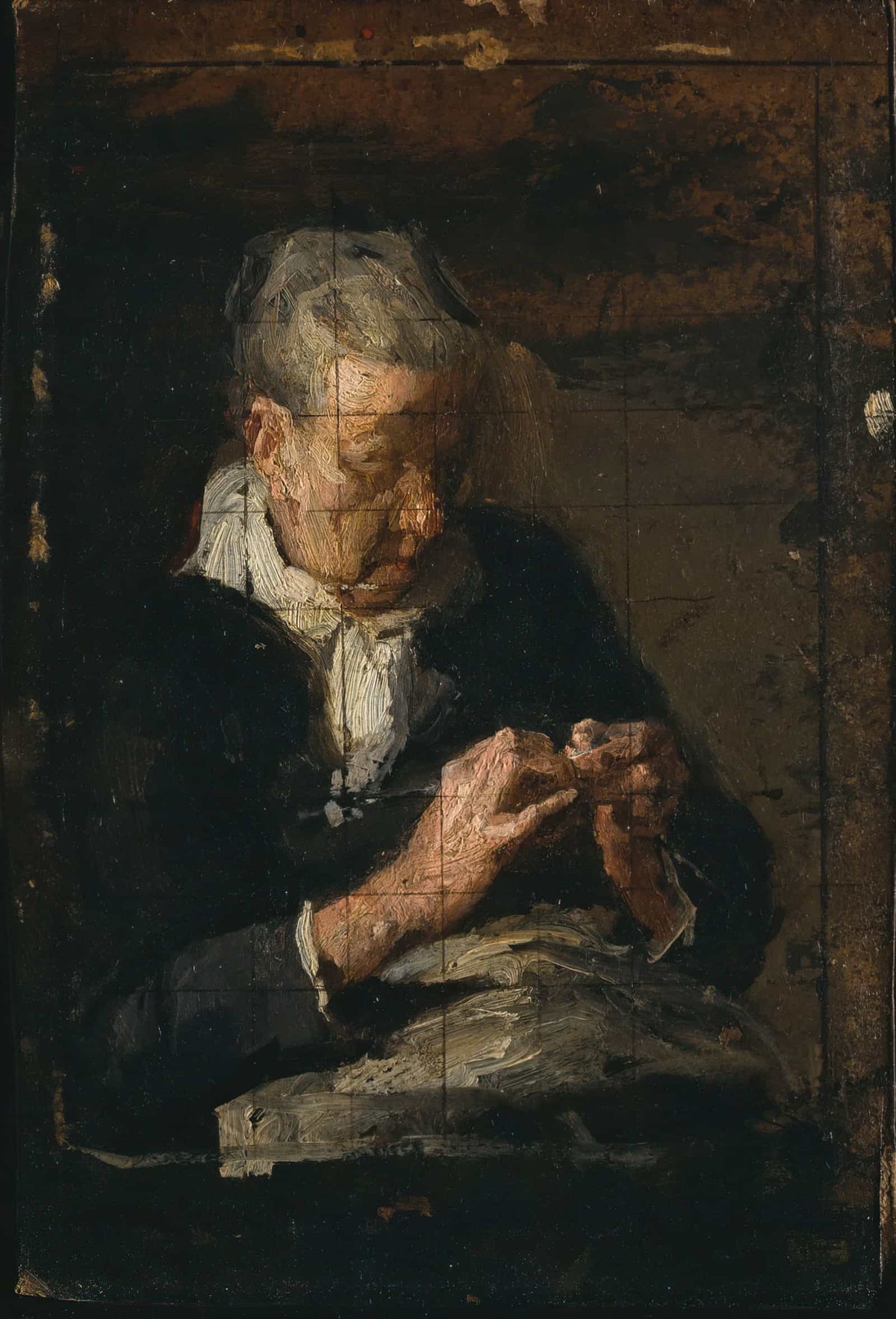Woman Knitting by Thomas Eakins