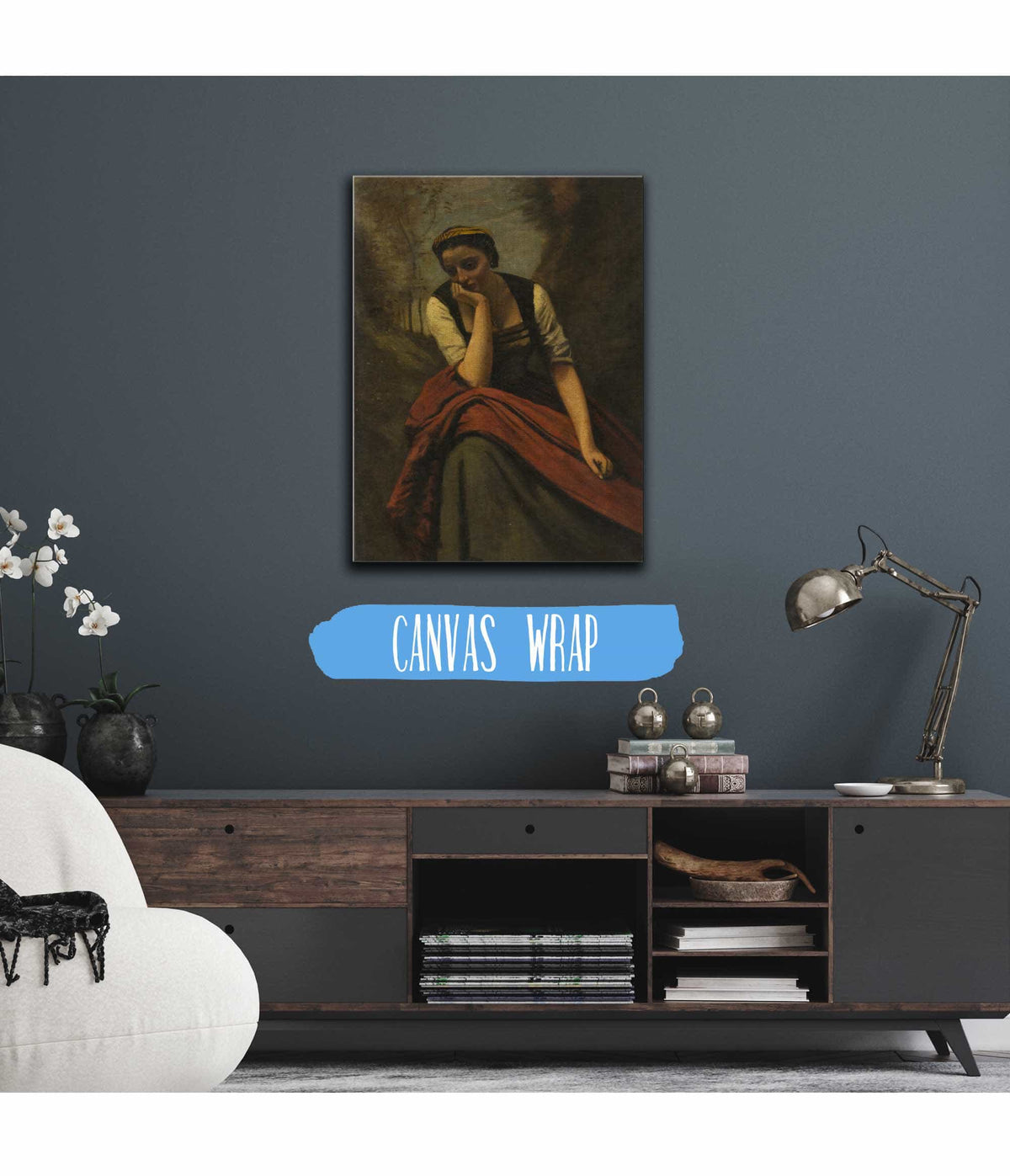 Woman Meditating After by Jean Baptiste Camille Corot