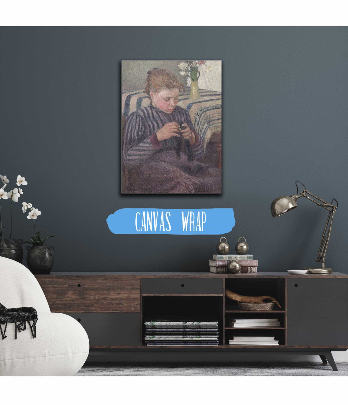 Woman Mending by Camille Pissarro