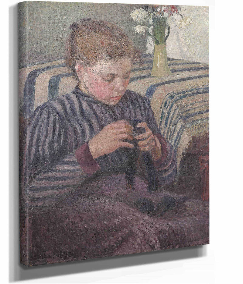Woman Mending by Camille Pissarro