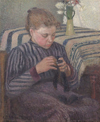 Woman Mending by Camille Pissarro