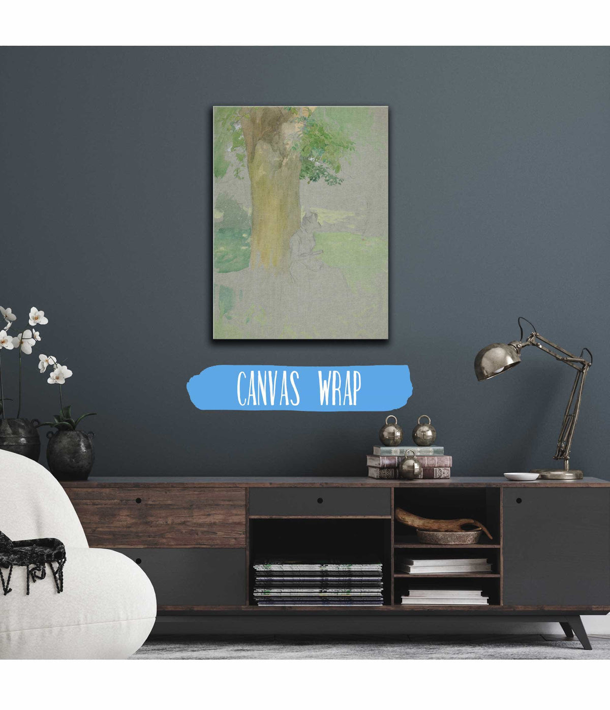 Woman Seated Beneath A Tree Reading by Edwin Austin Abbey