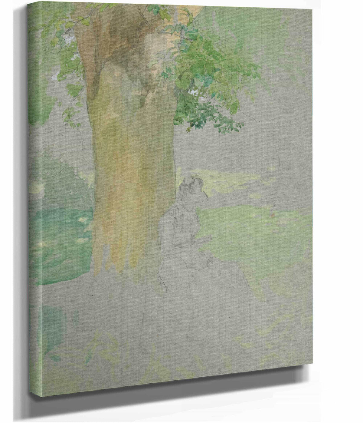 Woman Seated Beneath A Tree Reading by Edwin Austin Abbey