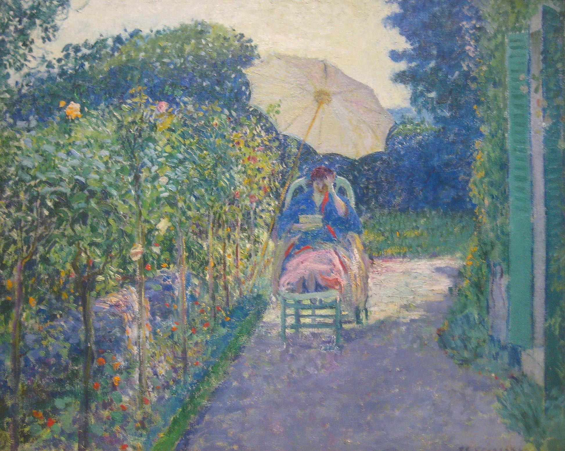 Woman Seated In A Garden by Frederick Carl Frieseke
