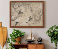 Woman Seated On Bench In A Garden Or Public Park by Edwin Austin Abbey