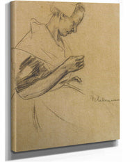 Woman Sewing by Max Liebermann