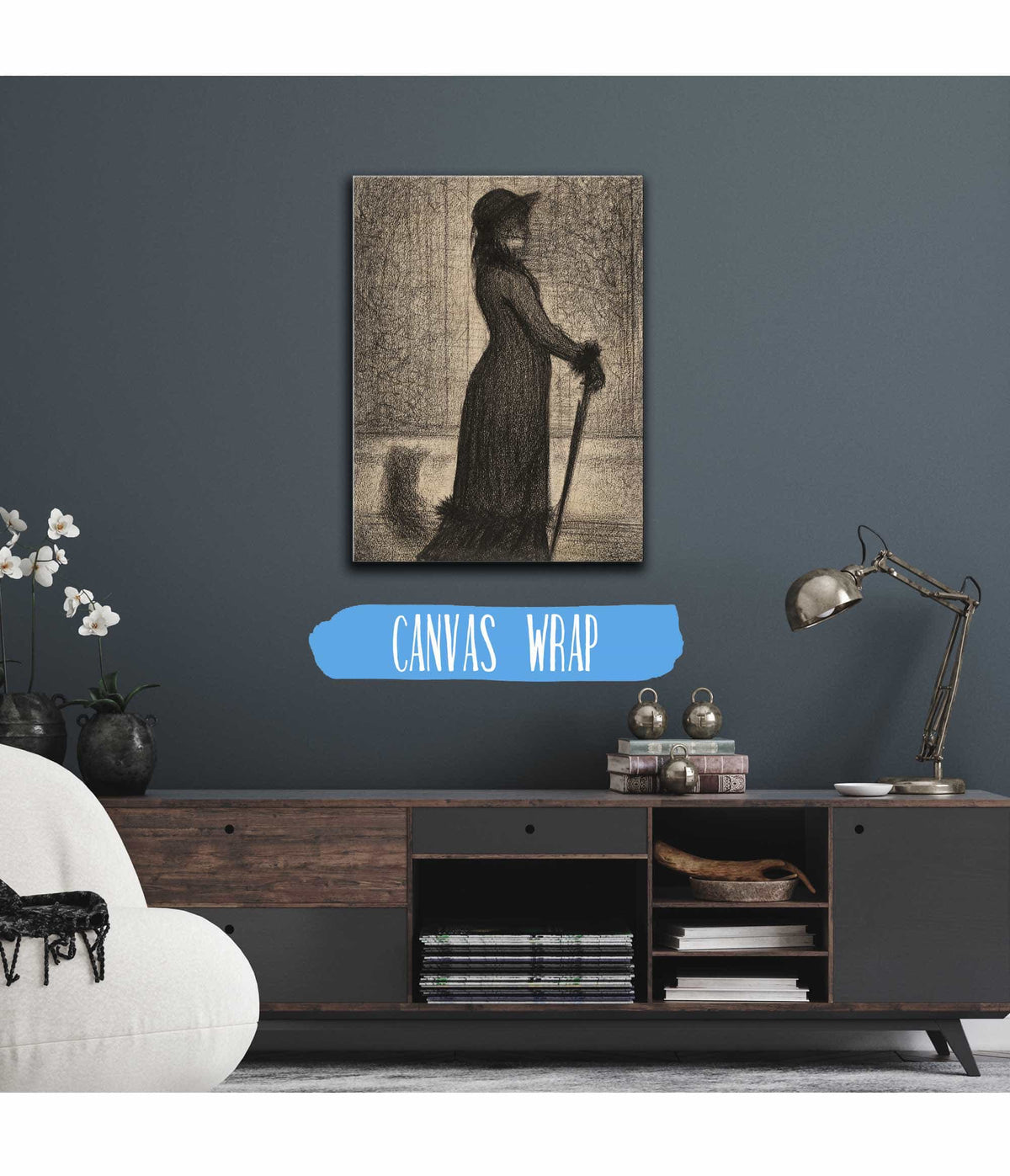 Woman Strolling Une Elegante by Georges Seurat