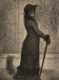 Woman Strolling Une Elegante by Georges Seurat