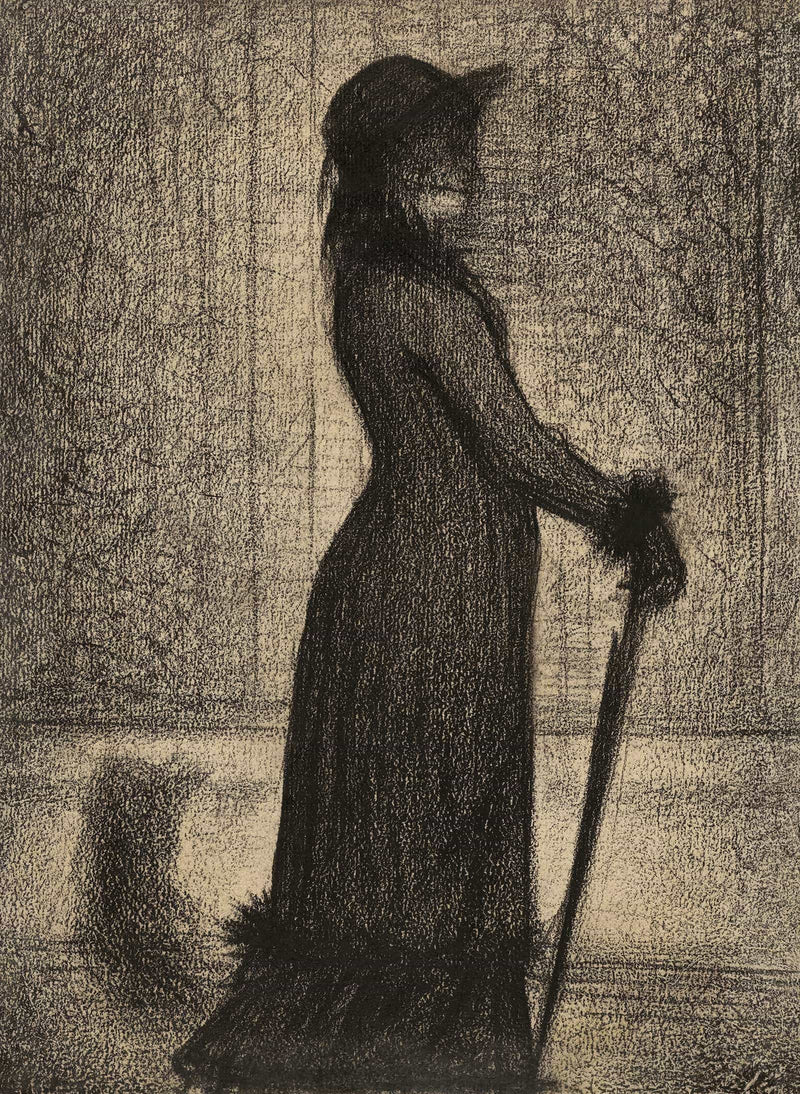 Woman Strolling Une Elegante by Georges Seurat