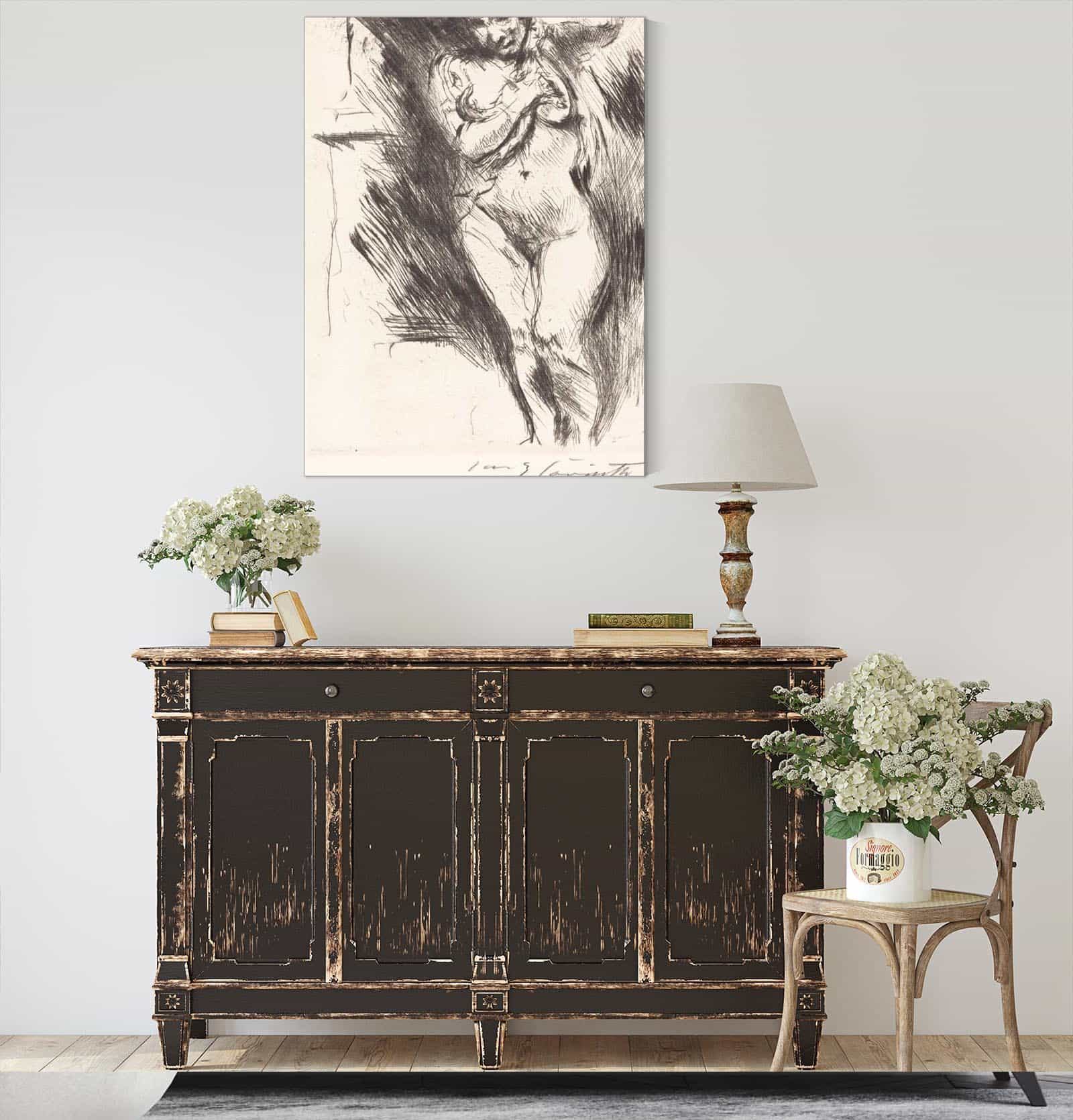 Woman Undressing Akt Mit Hochgehobenem Hemd by Lovis Corinth