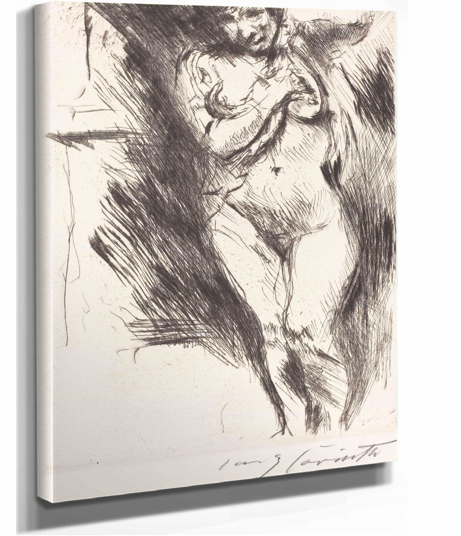 Woman Undressing Akt Mit Hochgehobenem Hemd by Lovis Corinth