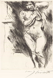 Woman Undressing Akt Mit Hochgehobenem Hemd by Lovis Corinth