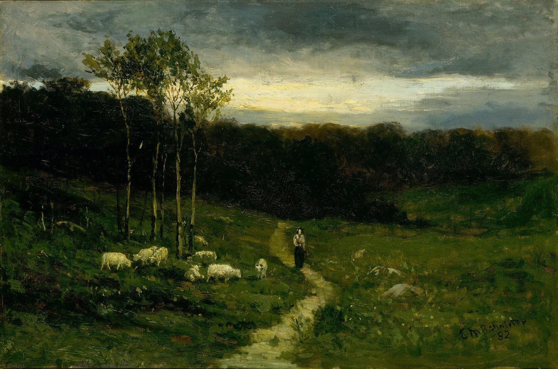 Woman Walking Down Path by Edward Mitchell Bannister