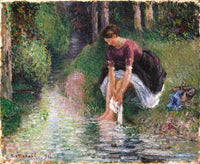 Woman Washing Her Feet In A Brook by Camille Pissarro