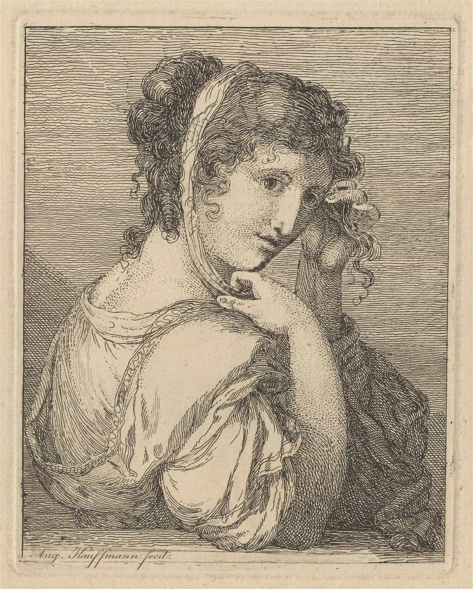 Woman Weeping Beside An Urn by Angelica Kauffmann