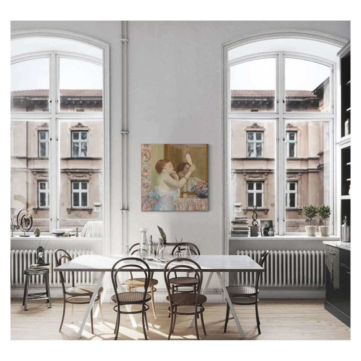 Woman With A Mirror Femme Qui Se Mire by Frederick Carl Frieseke