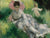 Woman With A Parasol And Small Child On A Sunlit Hillside By Pierre August Renoir