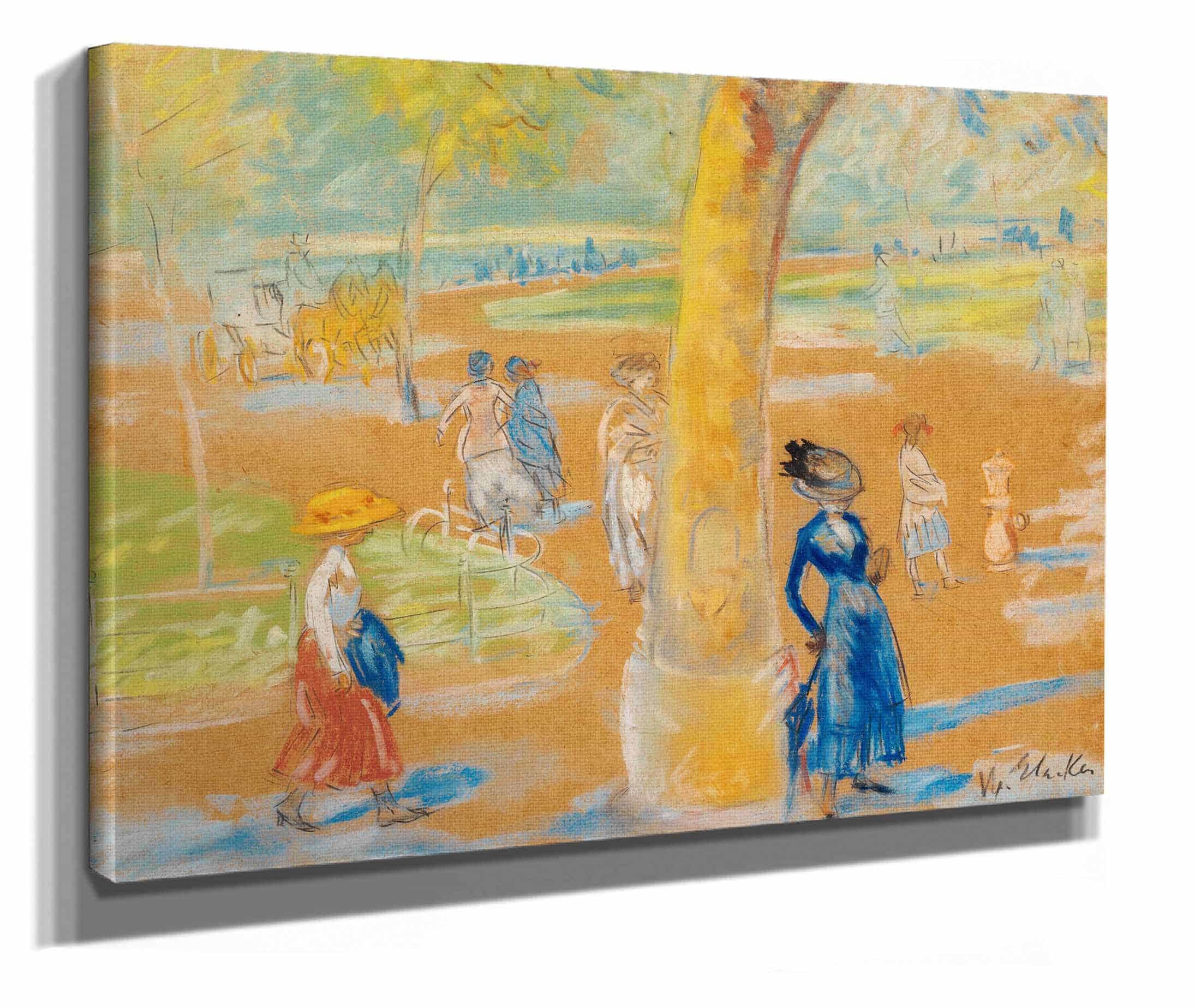 Woman With Umbrella Washington Square by William James Glackens