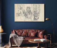 Women Conversing In A Salon With Open Windows And A Fireplace by Edouard Vuillard