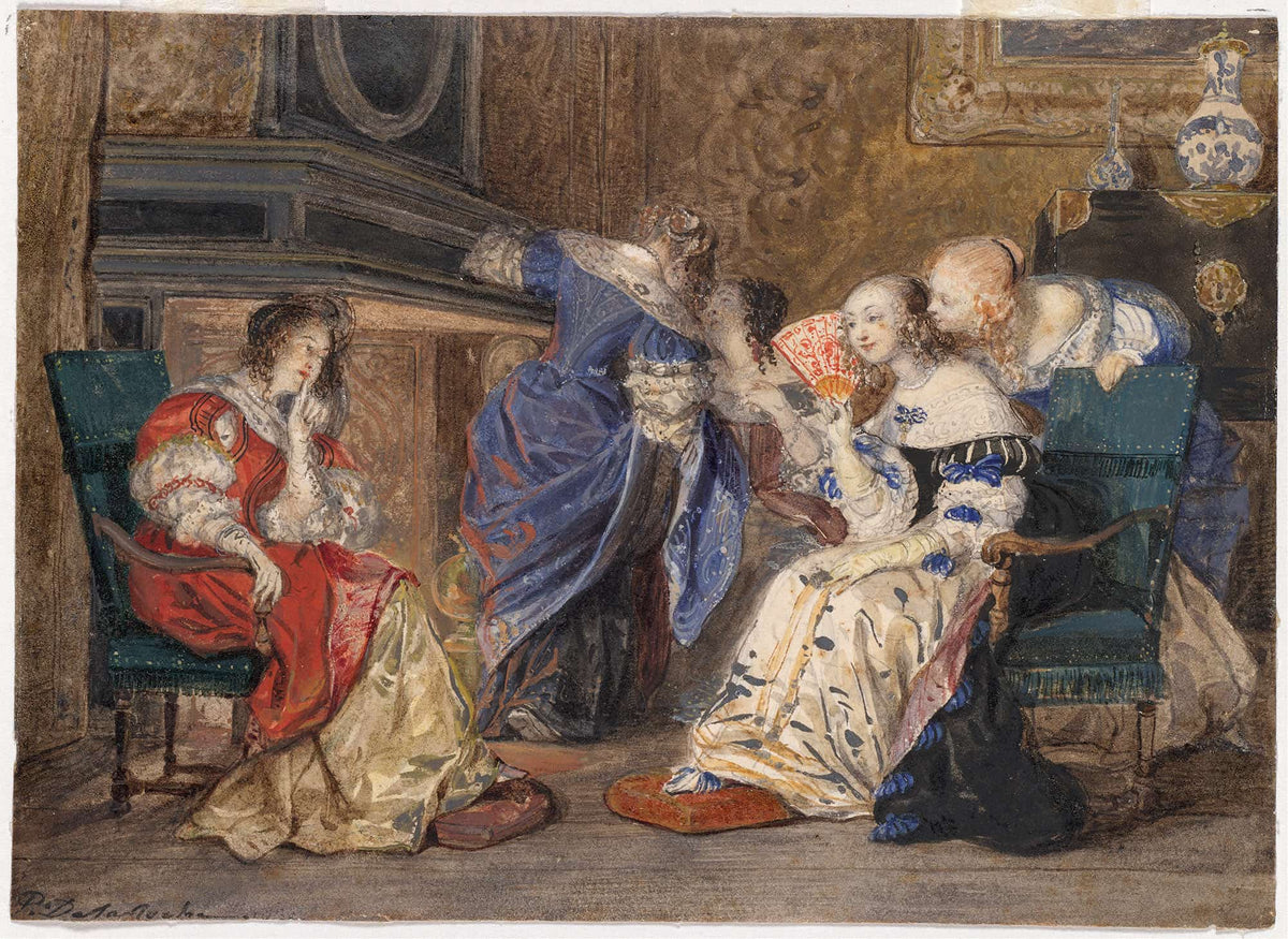 Women In An Interior by Paul Delaroche