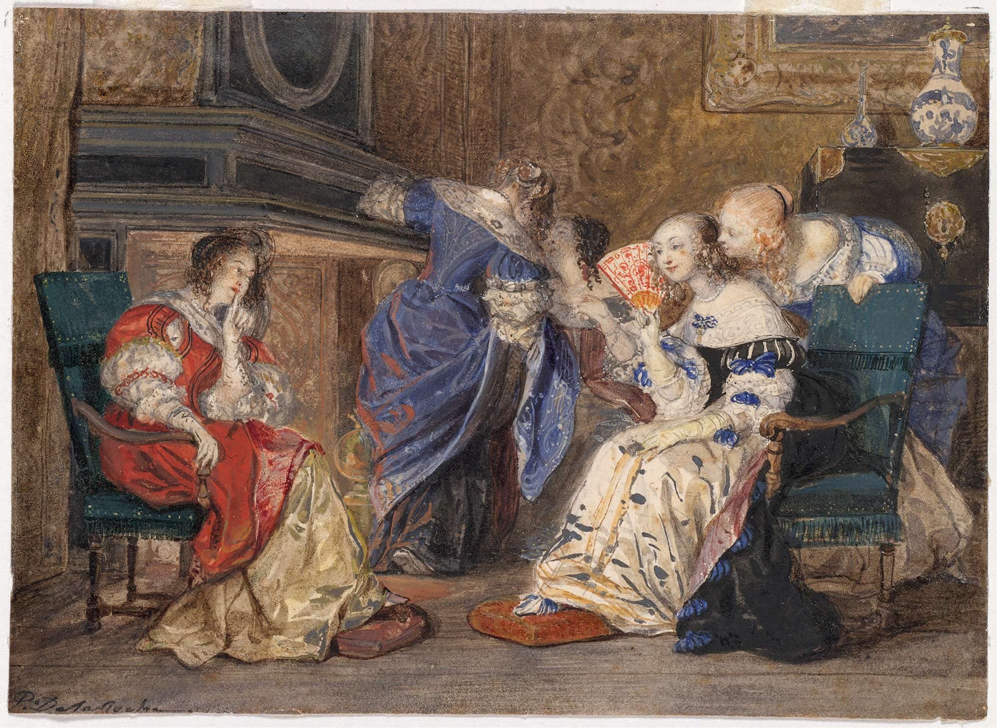 Women In An Interior by Paul Delaroche