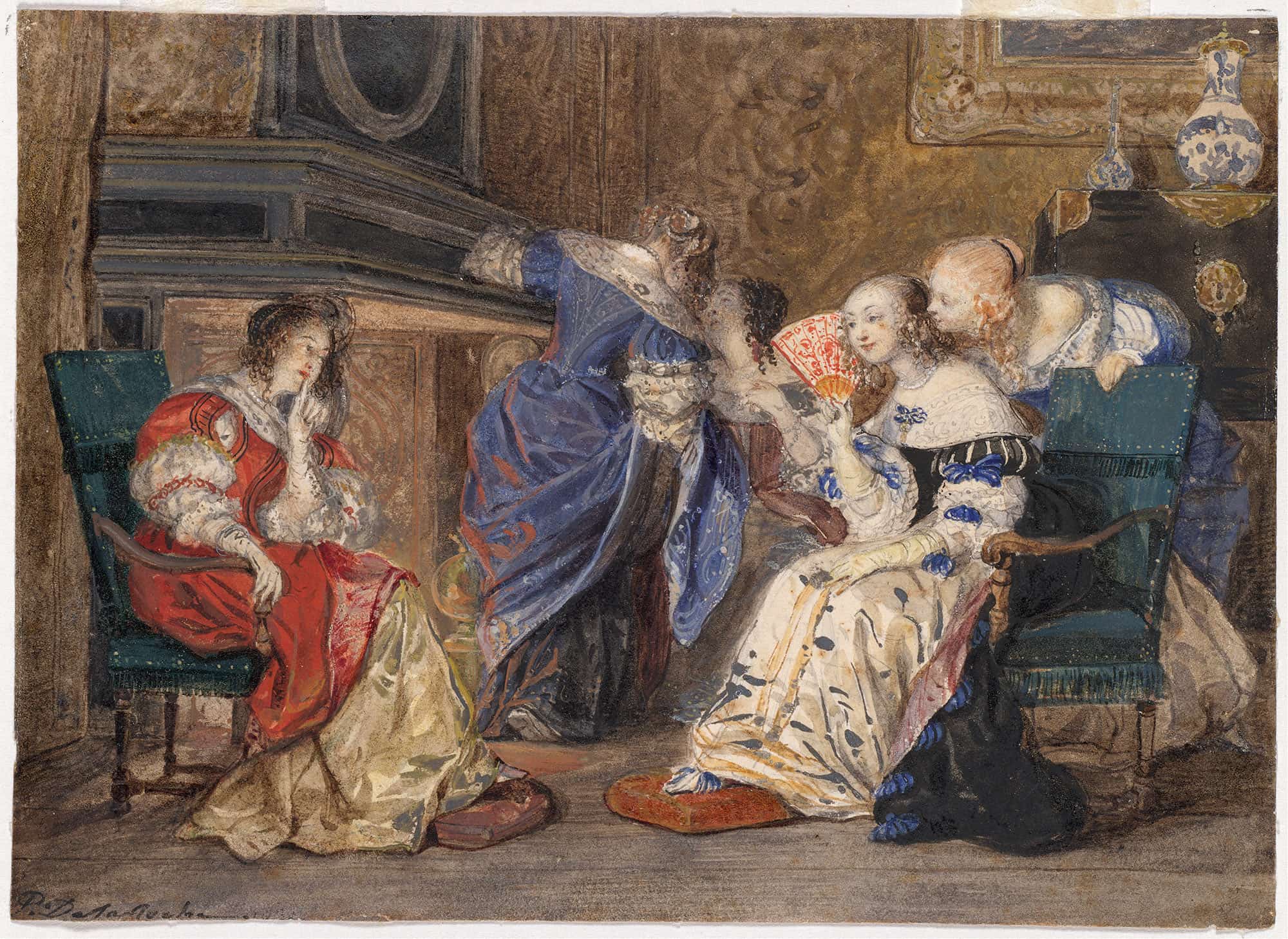 Women In An Interior by Paul Delaroche