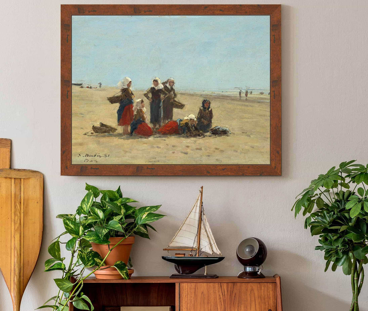 Women On The Beach At Berck by Eugene Boudin