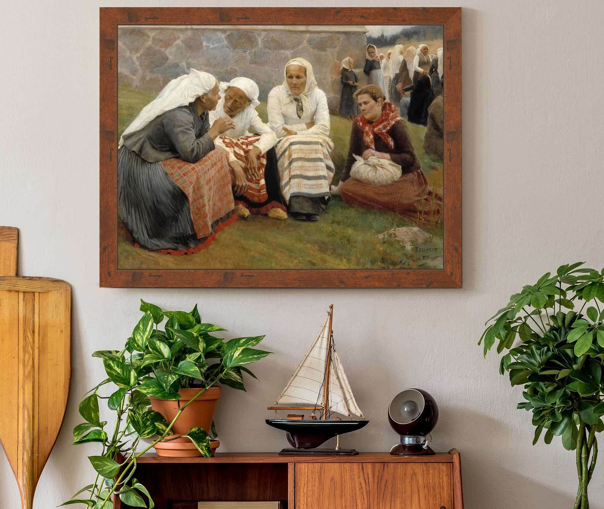 Women Outside The Church At Ruokolahti by Albert Edelfelt