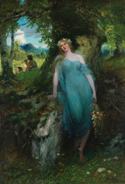Wood Nymph And Shepherd by Ferdinand Leeke