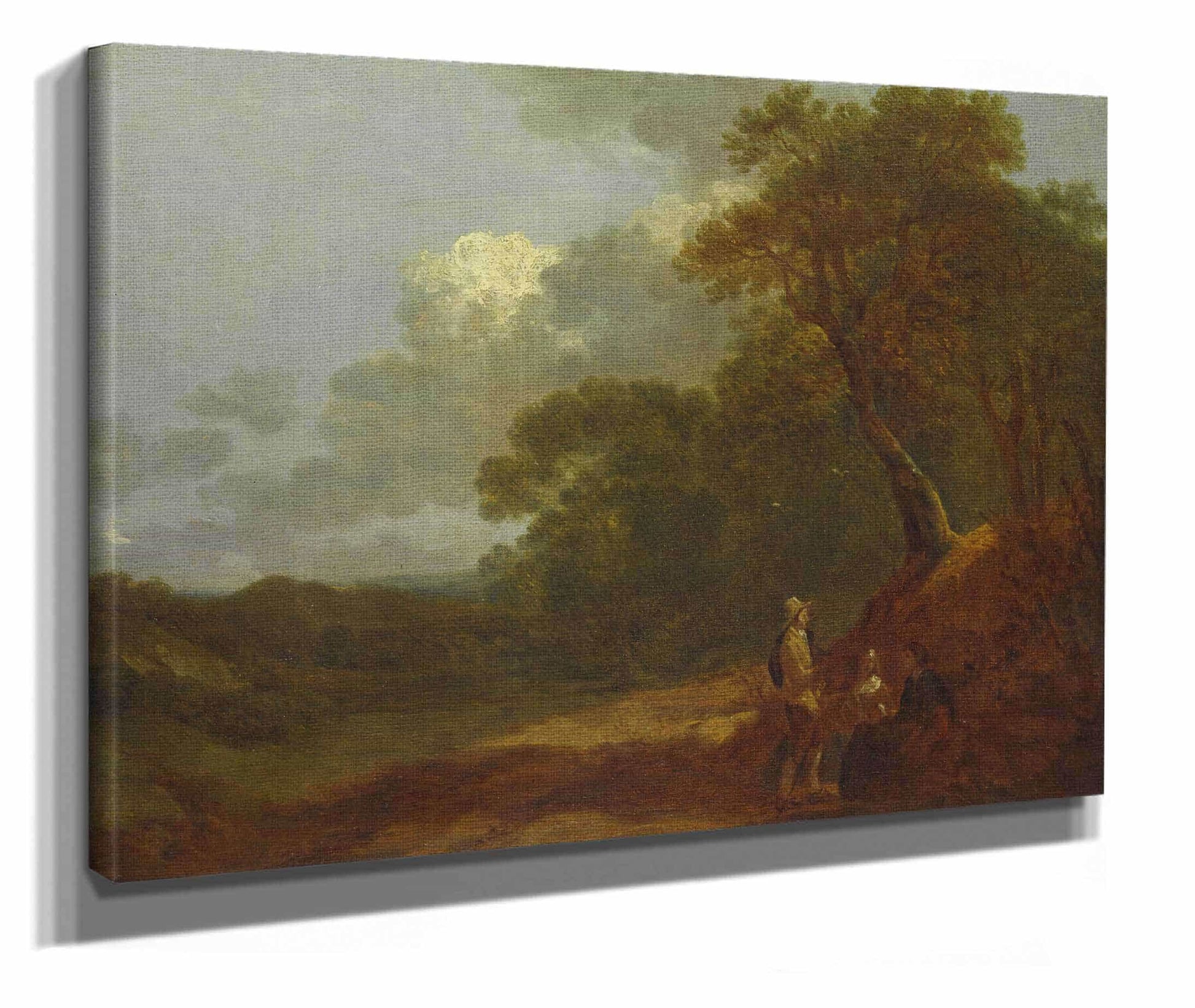 Wooded Landscape With A Man Talking To Two Seated Women by Thomas Gainsborough