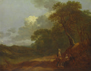 Wooded Landscape With A Man Talking To Two Seated Women by Thomas Gainsborough