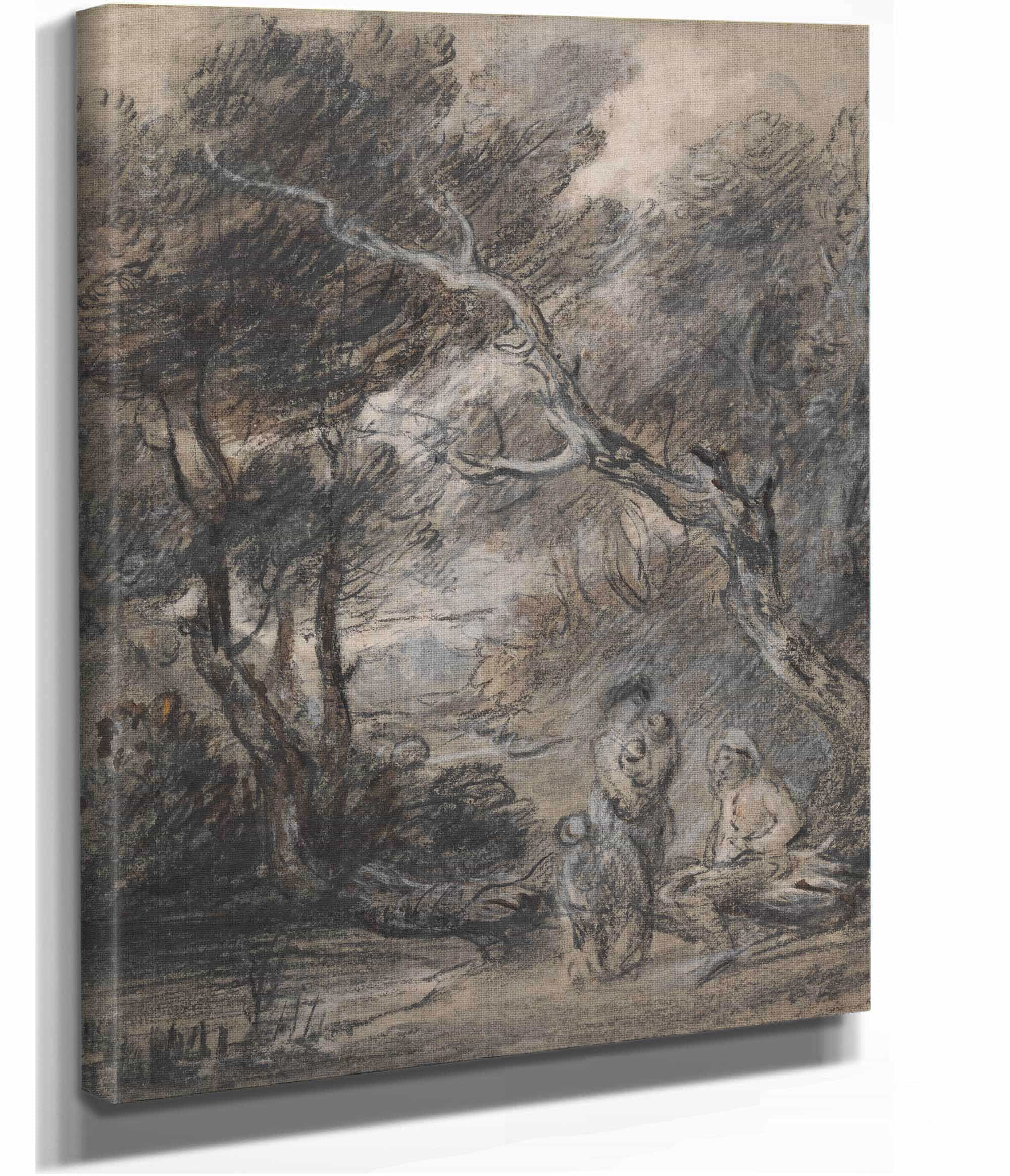 Wooded Landscape With Figures by Thomas Gainsborough